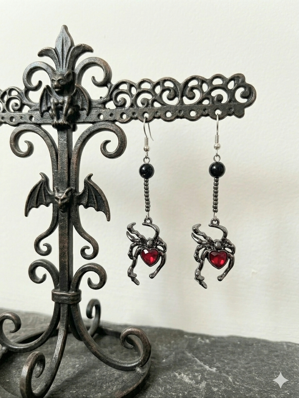 Handcrafted One Of Kind Dangle Spider Earrings